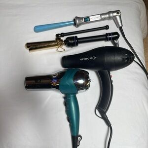 Hot tools ,Hair stylist tools 2 hair dryers, 2 curling irons